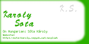 karoly sota business card